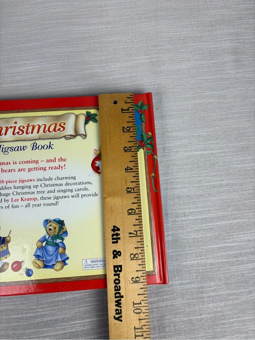 Christmas Jigsaw Book for Kids (Red, Blue) - Festive Bear Puzzle Set